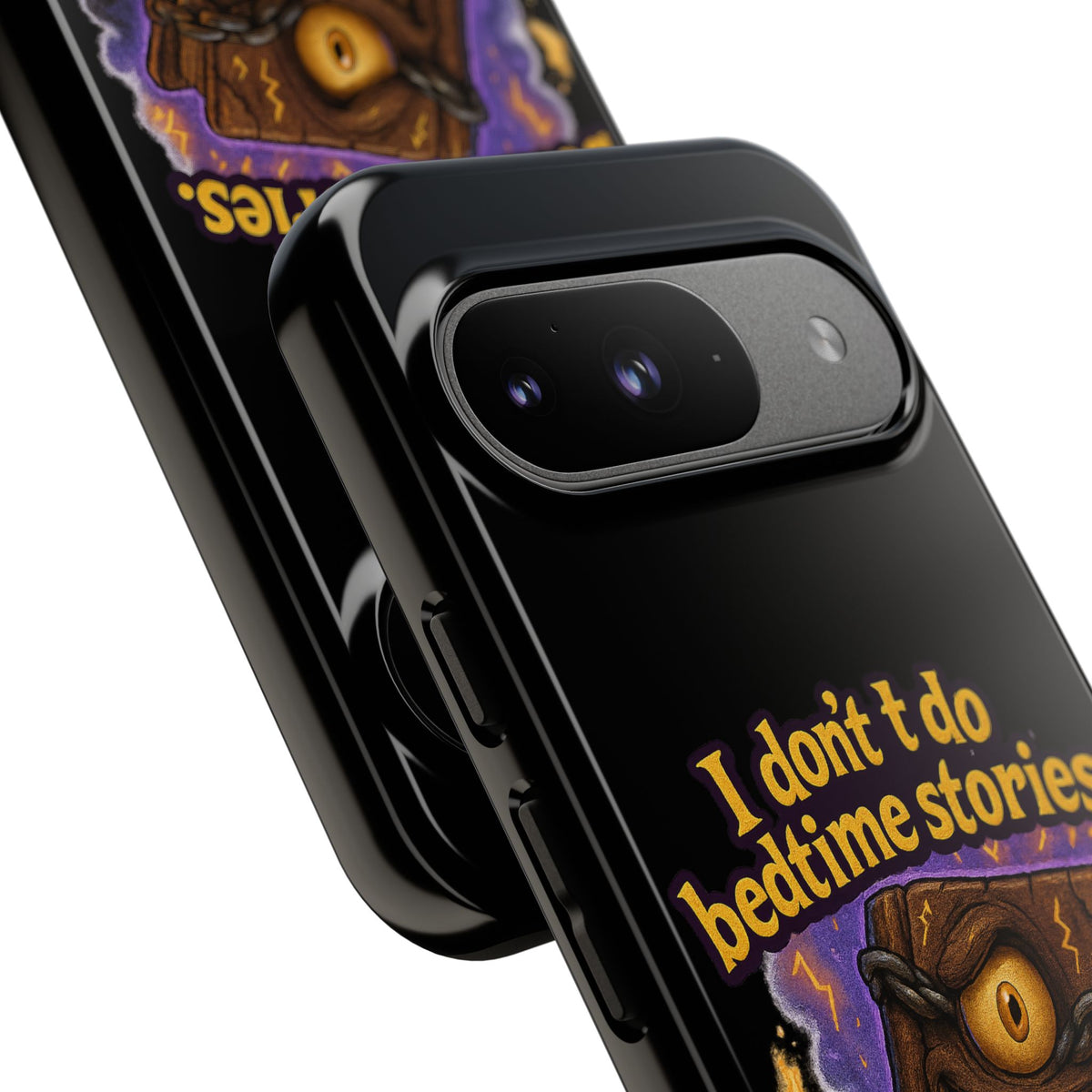 Phone Case — "I Don't Do Bedtime Stories, I Do Nightmares" Horror Book Design