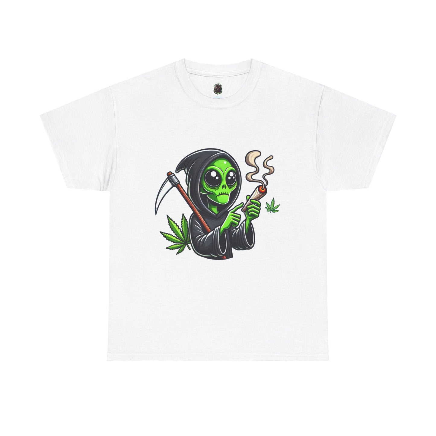Grim Reaper Alien Smoking Joint T‑Shirt