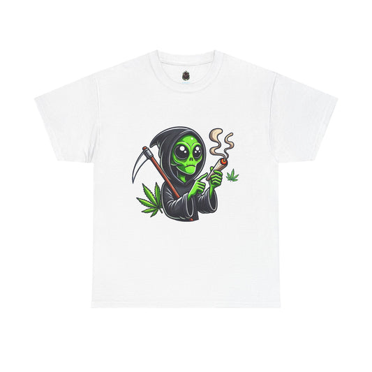 Grim Reaper Alien Smoking Joint T‑Shirt