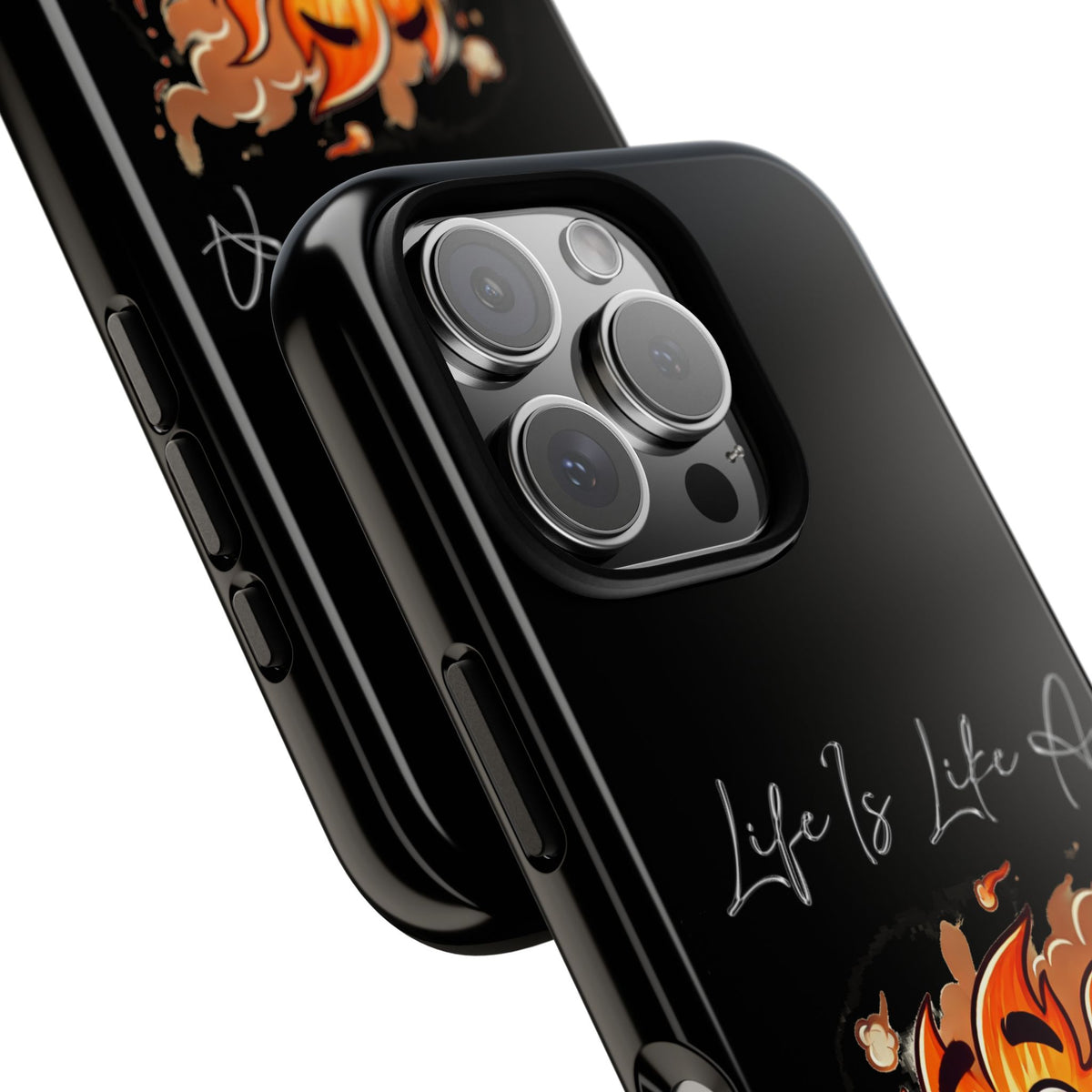 Cute Flaming Dumpster Phone Case — "Life Is Lit" Funny Burnout Phone Cover