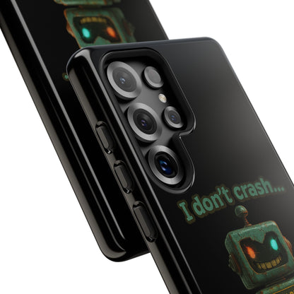 Phone Case — "I Don't Crash... I Recalibrate" Retro Robot Protective Cover