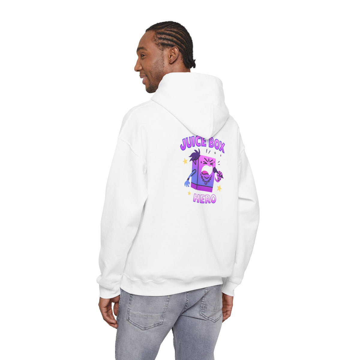 Juice Box Hero Hoodie — Playful Cartoon Juice Box Graphic Sweatshirt