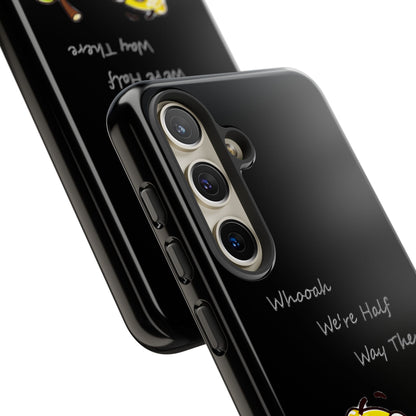 Phone Case - Playful Pear & Lemon Illustration with “Whooah We're Half Way There”