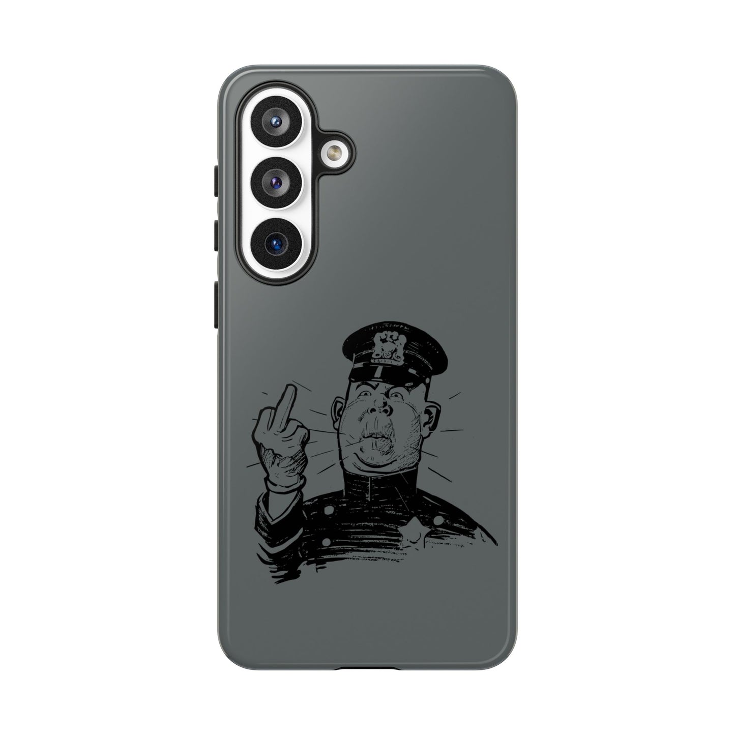 Vintage Cop Middle Finger Phone Case — Edgy Retro iPhone Protective Cover