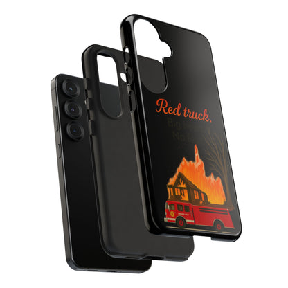 Phone Case — 'Red truck' Fire Truck Design, Vintage Firefighter Gift