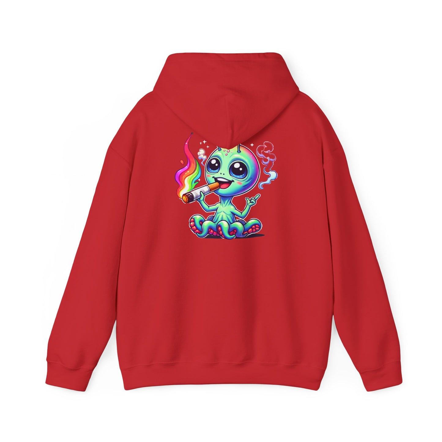 Alien Octopus Hoodie — Cute Rainbow-Smoking Space Creature Sweatshirt