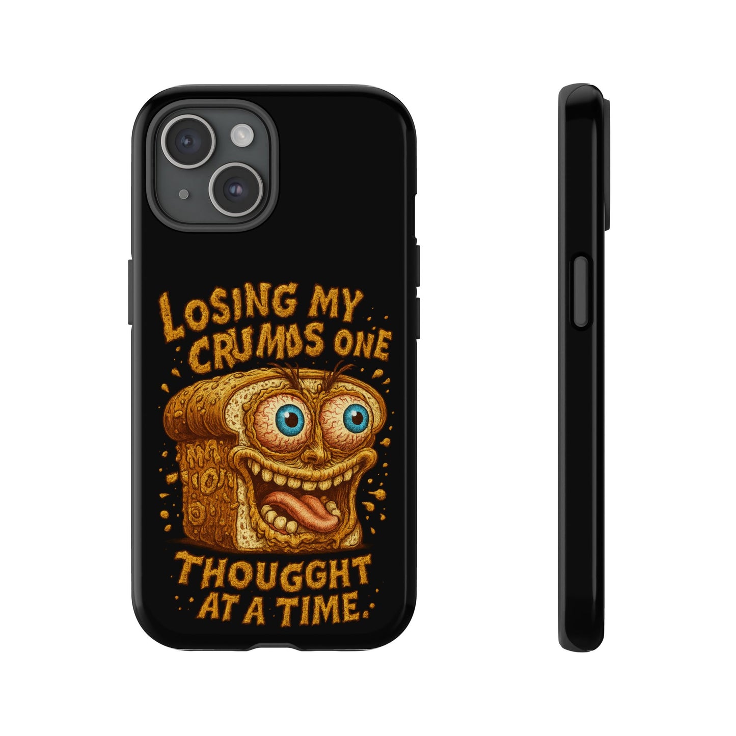 Phone Case — "Losing My Crumbs One Thought at a Time" Funny Retro Bread Illustration