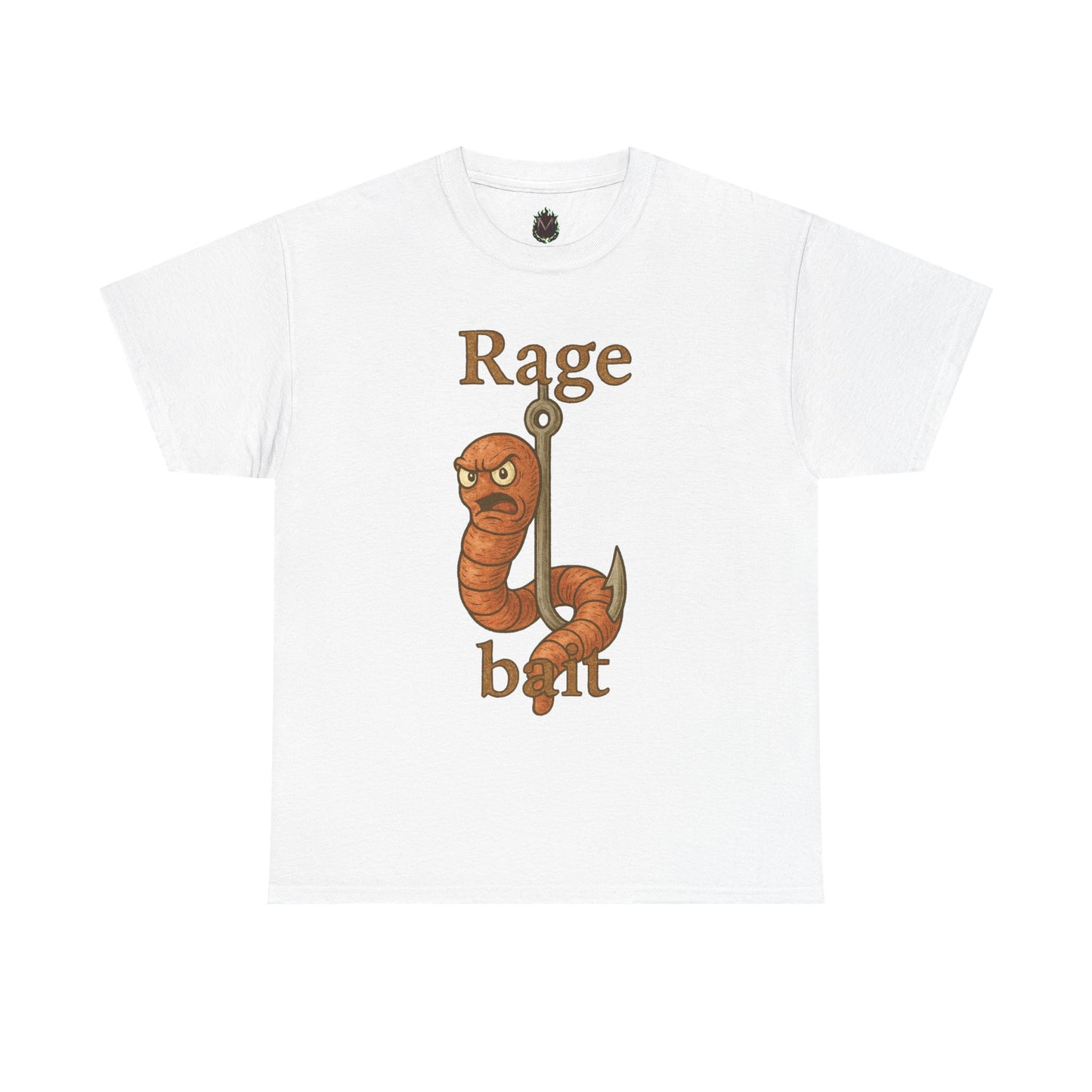Rage Bait Worm T-Shirt | Angry Worm Fishing Hook Design