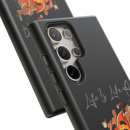 Cute Flaming Dumpster Phone Case — "Life Is Lit" Funny Burnout Phone Cover