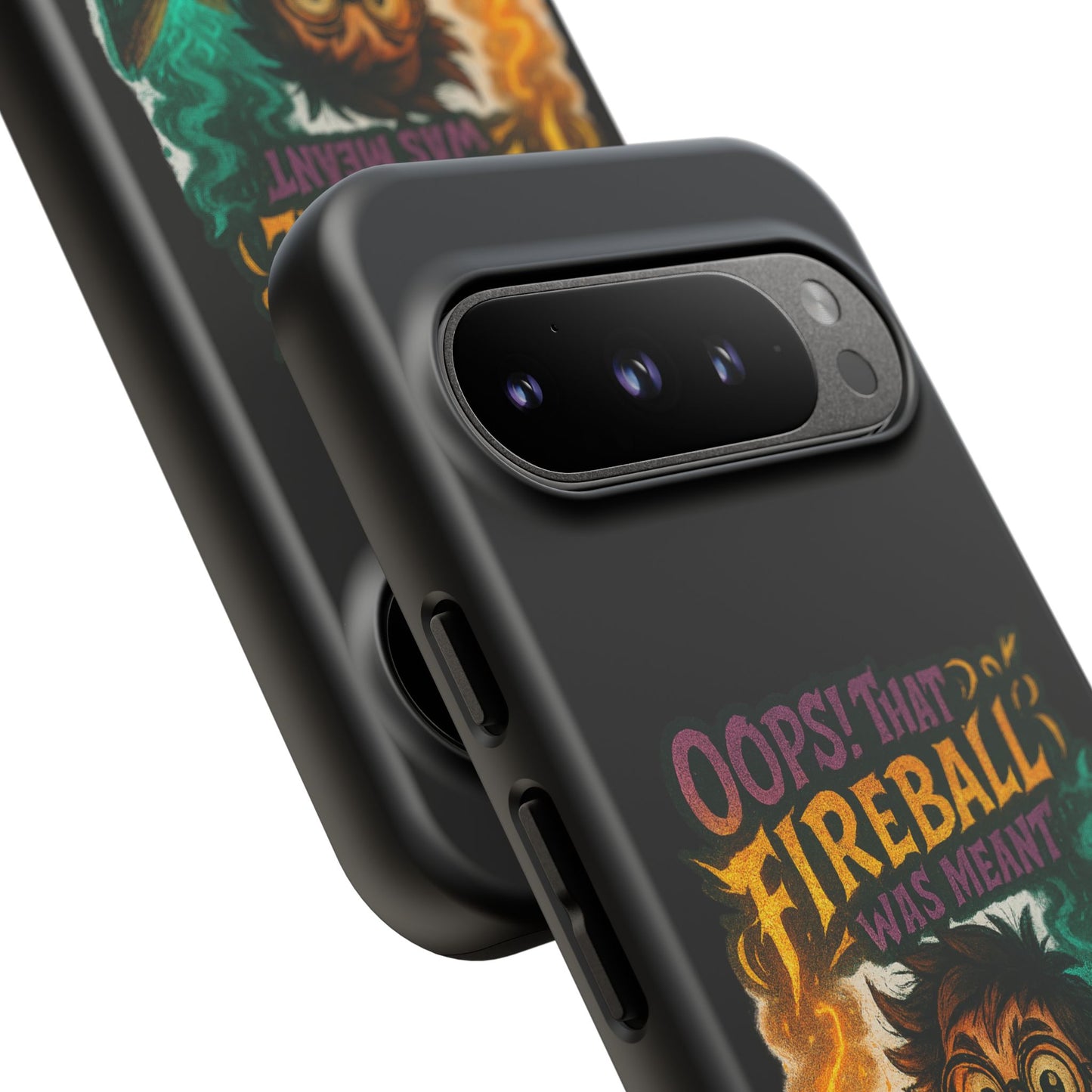 Phone Case — "Oops! That Fireball Was Meant to Be a Friendship Spell" Cute Fantasy Wizard Design
