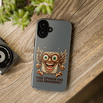 Phone Case — Funny Vintage Winged Toaster Design (“Your Opinion Has Less Absorbency”)