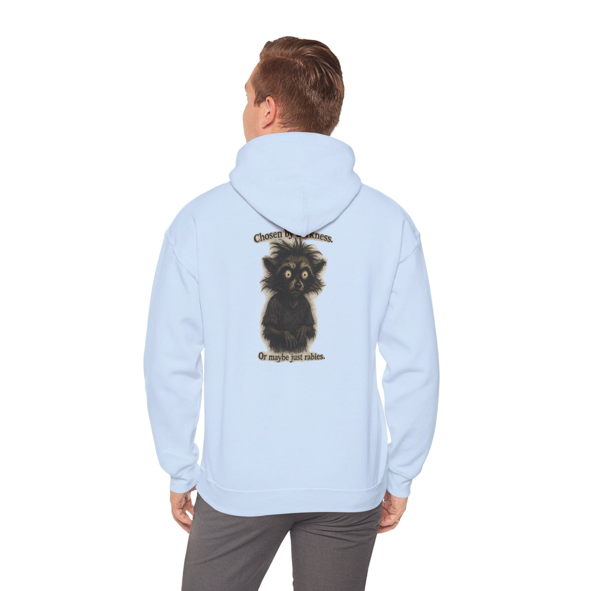 Hoodie — Cute Fluffy Black Raccoon Back Print "Or Maybe I'm Just Adorable"