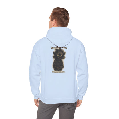Hoodie — Cute Fluffy Black Raccoon Back Print "Or Maybe I'm Just Adorable"