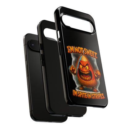 Phone Case — "I'm Not Sweet, I'm Spite in Stripes" Candy Monster Design