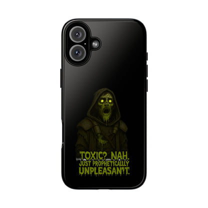 Phone Case — 'Toxic? Nah, Just Prophetically Unpleasant' Neon Grim Reaper Protective Cover