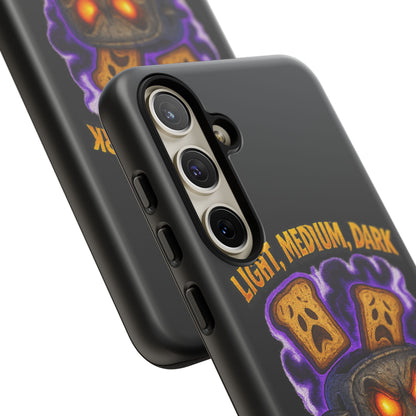 Phone Case — 'Light, Medium, Dark or Eternal Blackened Torment?' Spooky Toast & Toaster Horror Design