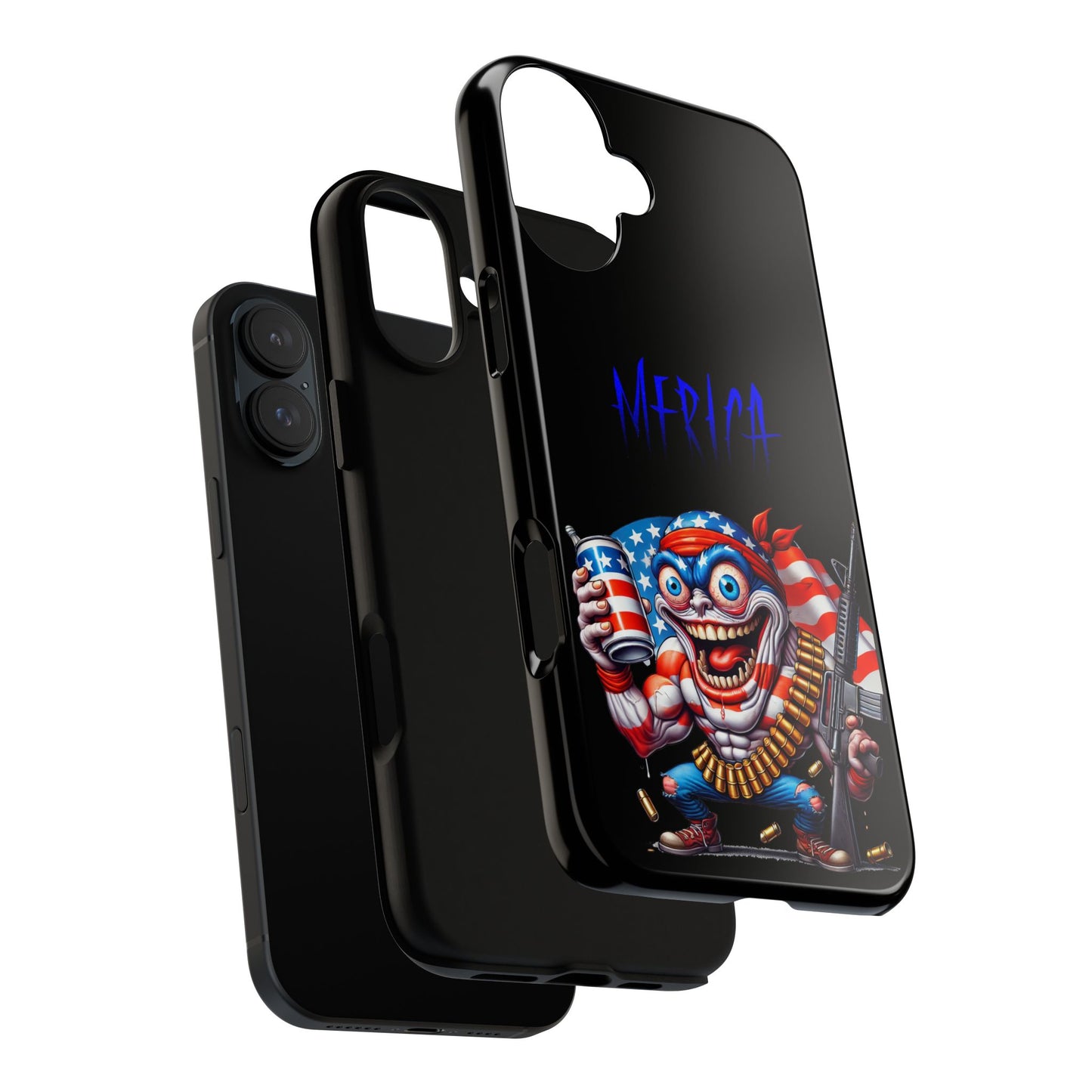 Phone Case — Patriotic 'Merica Clown with Flag, Beer & Rifle