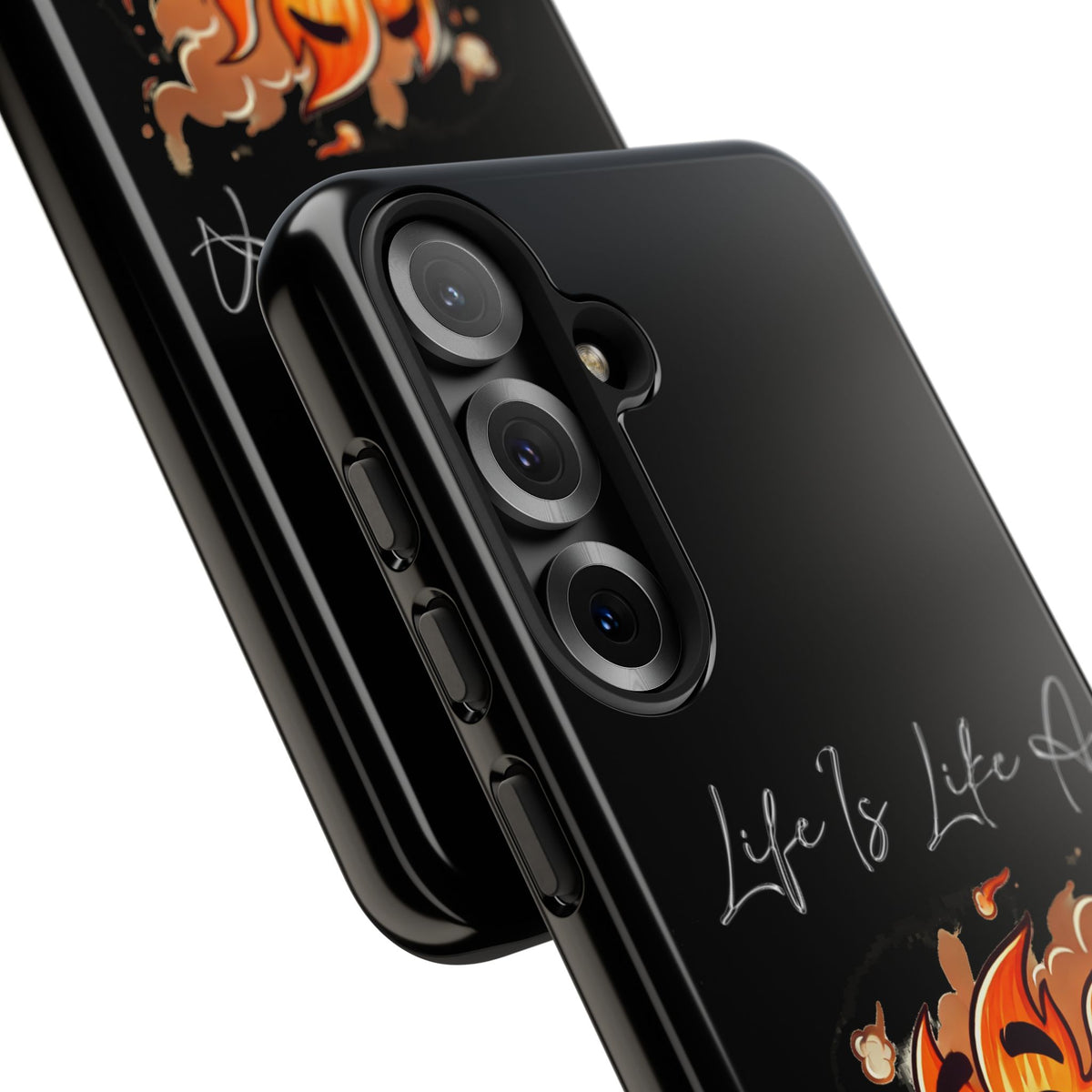 Cute Flaming Dumpster Phone Case — "Life Is Lit" Funny Burnout Phone Cover