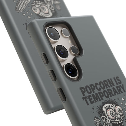 Phone Case — "Popcorn Is Temporary, Corn Is Eternal" Retro Zombie Corn Design