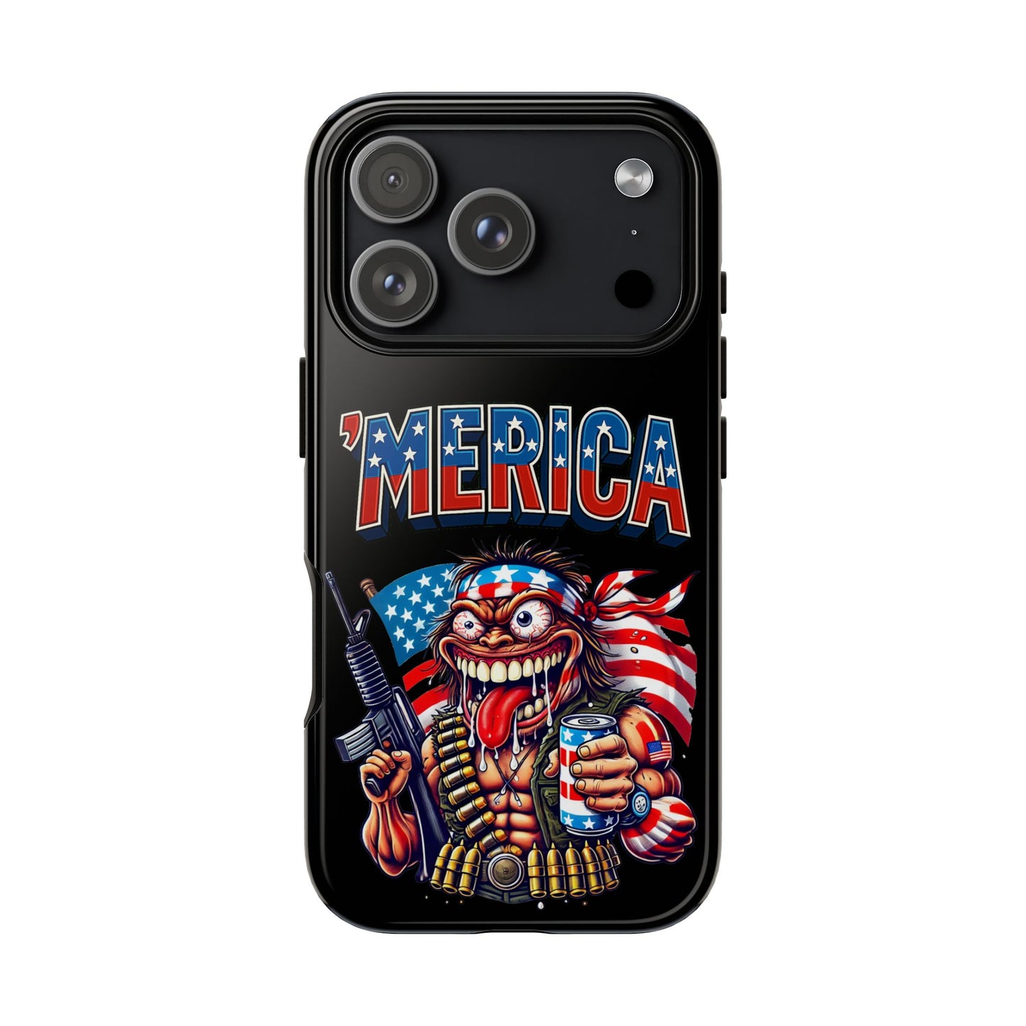 'MERICA Patriotic Phone Case — American Flag Madman Design