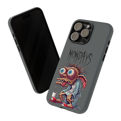 Mondays Zombie Character Phone Case – Funny Groggy Coffee Phone Cover