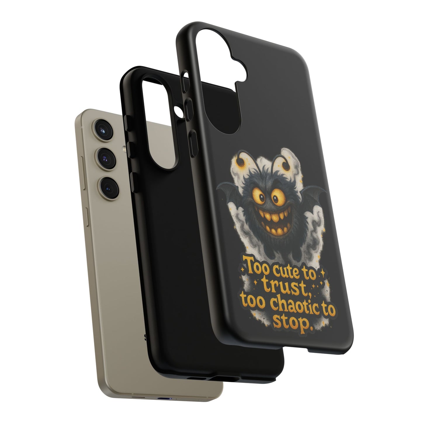 Phone Case — 'Too Cute to Trust, Too Chaotic to Stop' Mischievous Monster Protective Cover