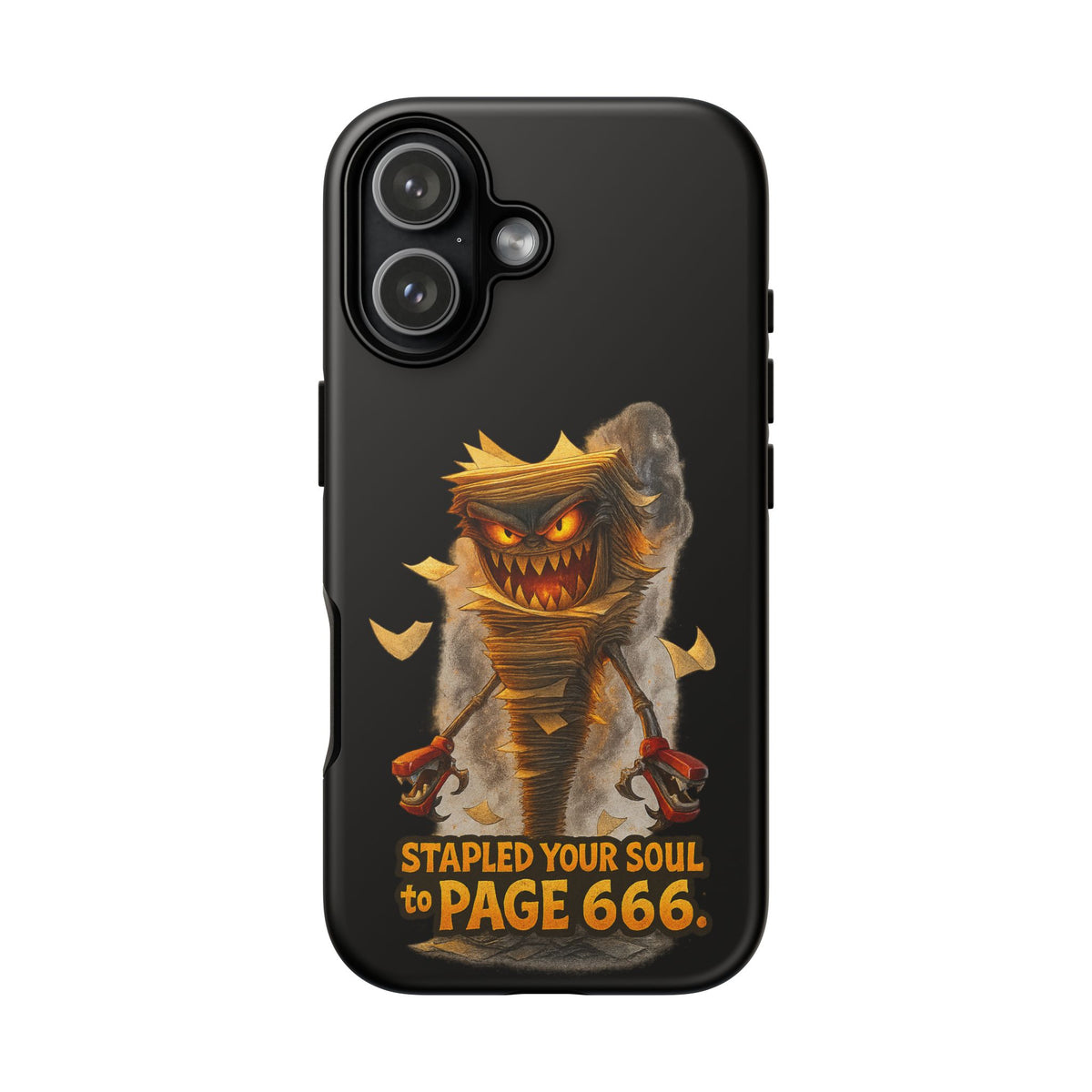 Phone Case — Halloween Mummy Creature “Stapled Your Soul to Page 666” Horror Design