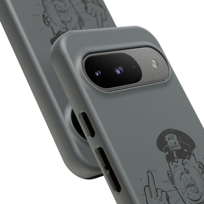 Vintage Cop Middle Finger Phone Case — Edgy Retro iPhone Protective Cover