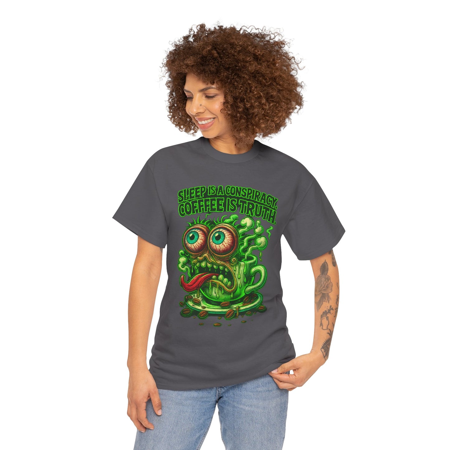 Sleep is a Conspiracy – Coffee is Truth T-Shirt