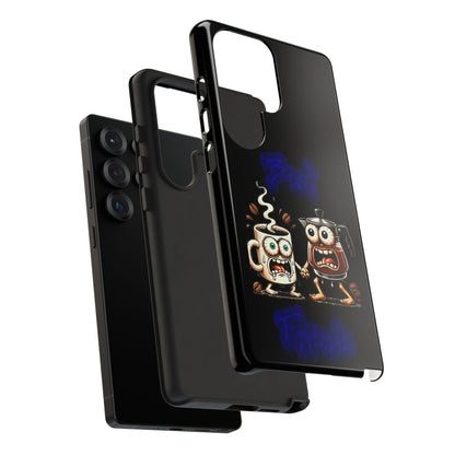 Coffee & Tea Fight Phone Case — Funny Kawaii Beverage Cartoon Tough Cases