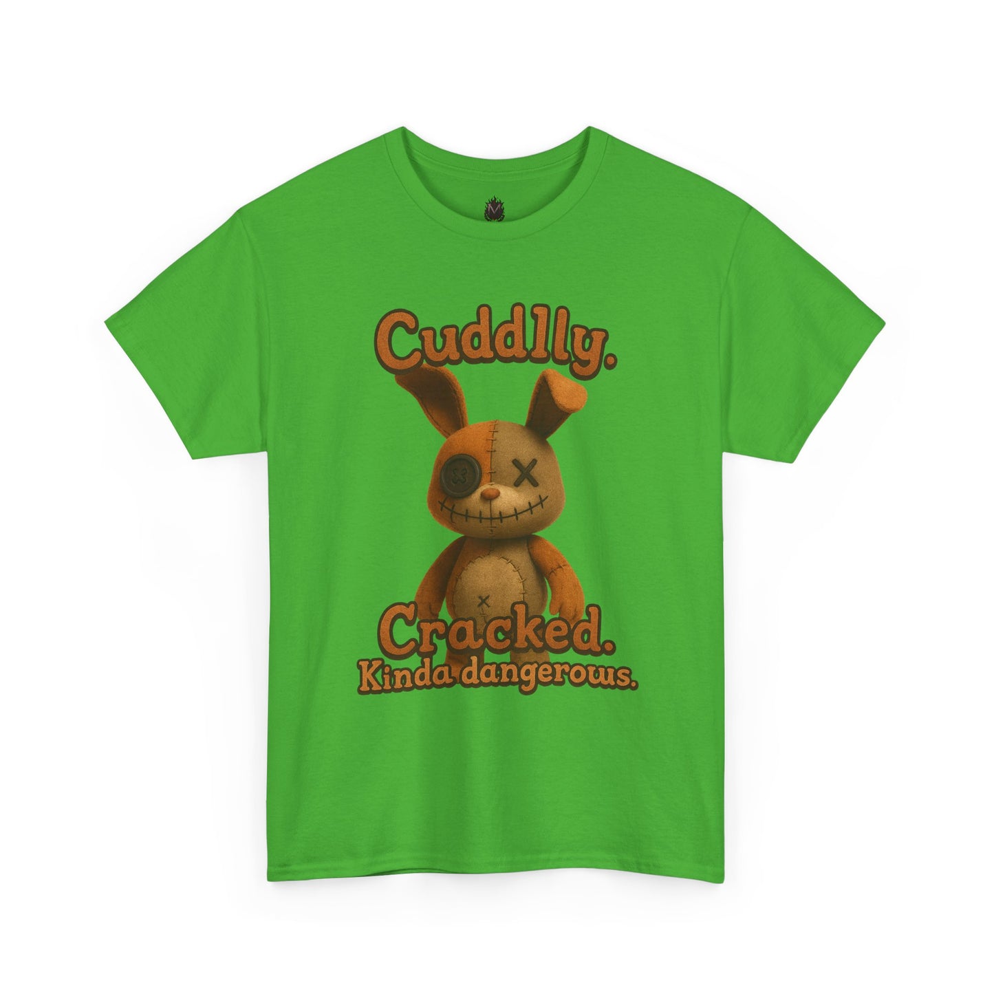 T‑Shirt — "Cuddly. Cracked. Kinda dangerous." Distressed Bunny Graphic Tee