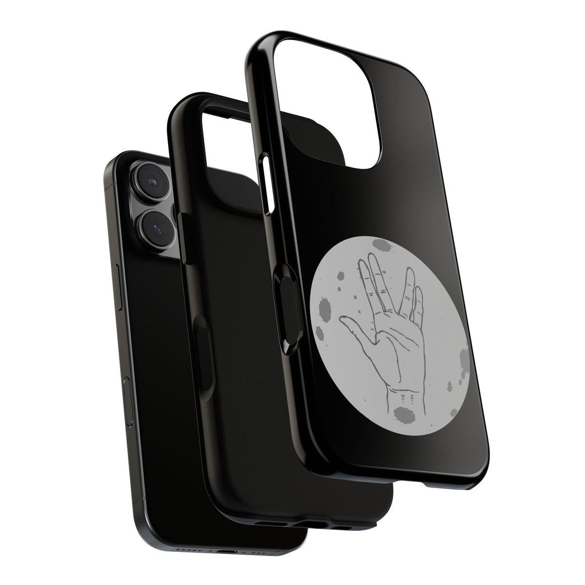 Spock Live Long Phone Case — Vulcan Salute Moon Graphic