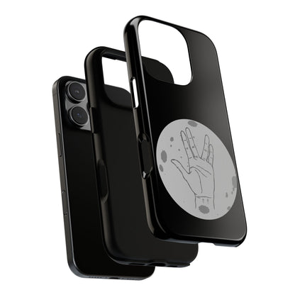 Spock Live Long Phone Case — Vulcan Salute Moon Graphic