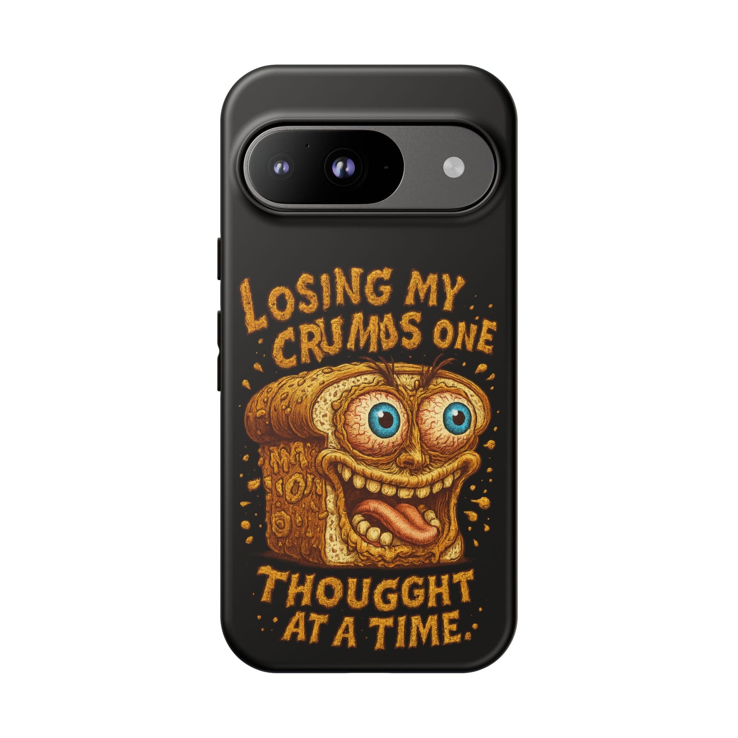 Phone Case — "Losing My Crumbs One Thought at a Time" Funny Retro Bread Illustration