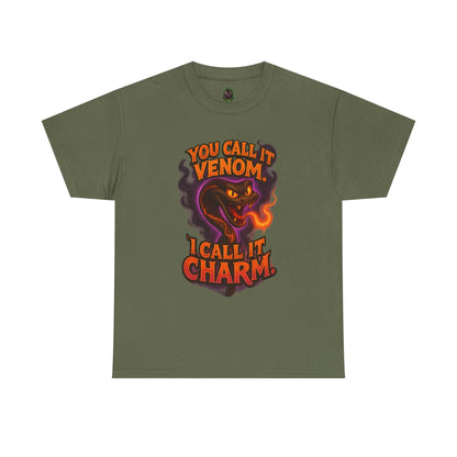 You Call It Venom I Call It Charm T-Shirt | Snake Illustration