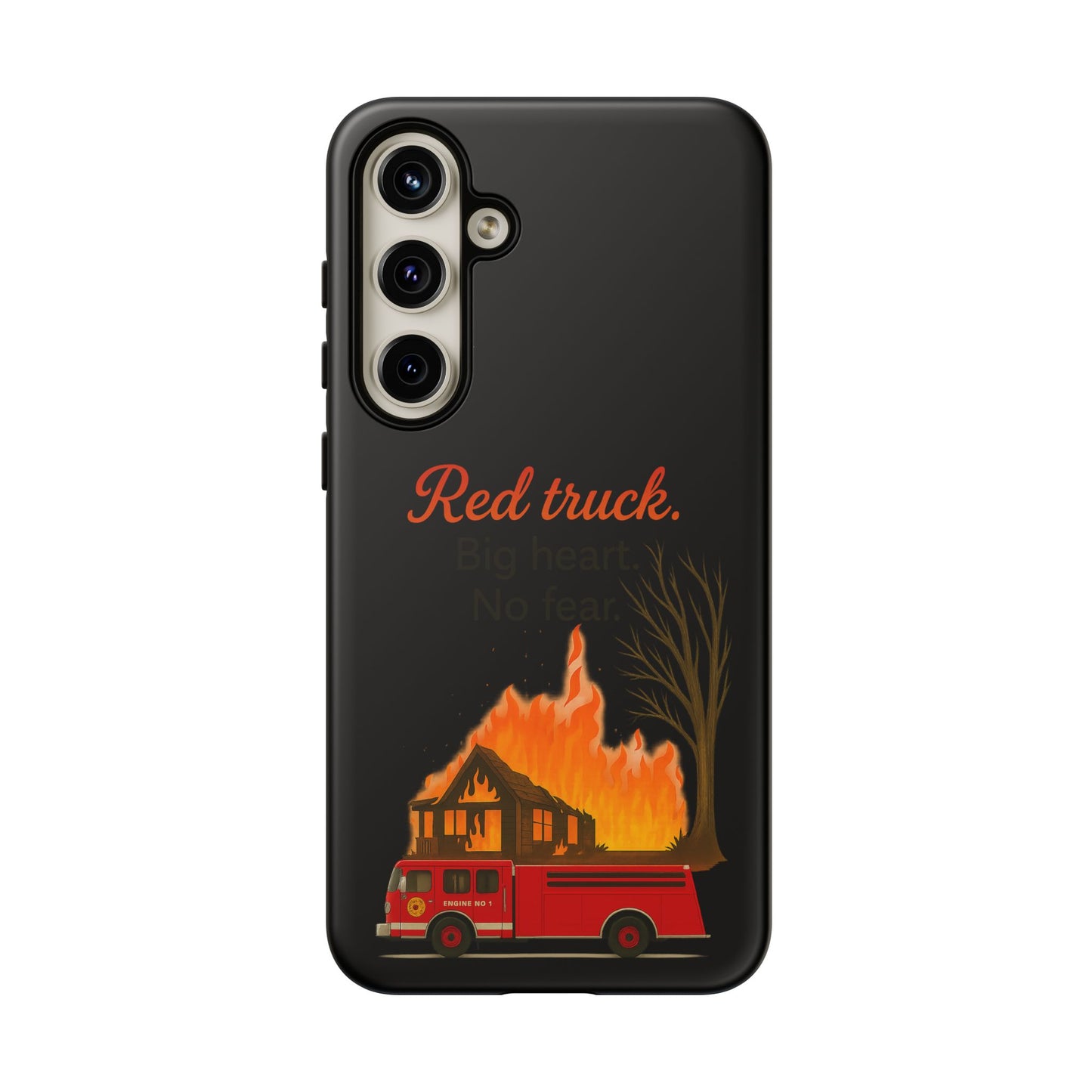 Phone Case — 'Red truck' Fire Truck Design, Vintage Firefighter Gift