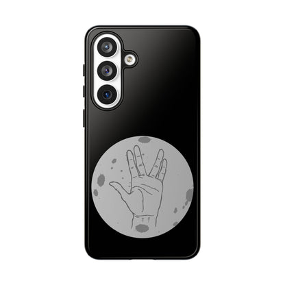 Spock Live Long Phone Case — Vulcan Salute Moon Graphic