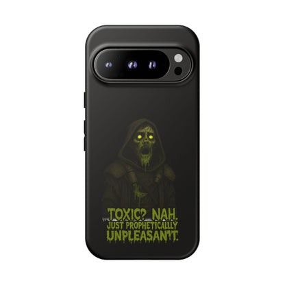 Phone Case — 'Toxic? Nah, Just Prophetically Unpleasant' Neon Grim Reaper Protective Cover