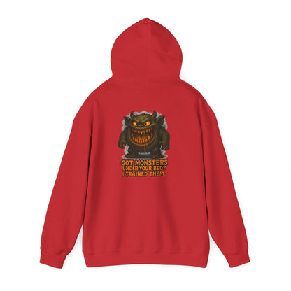 Hoodie — 'Got Monsters Under Your Bed? I Trained Them.' Scary Monster Graphic Pullover