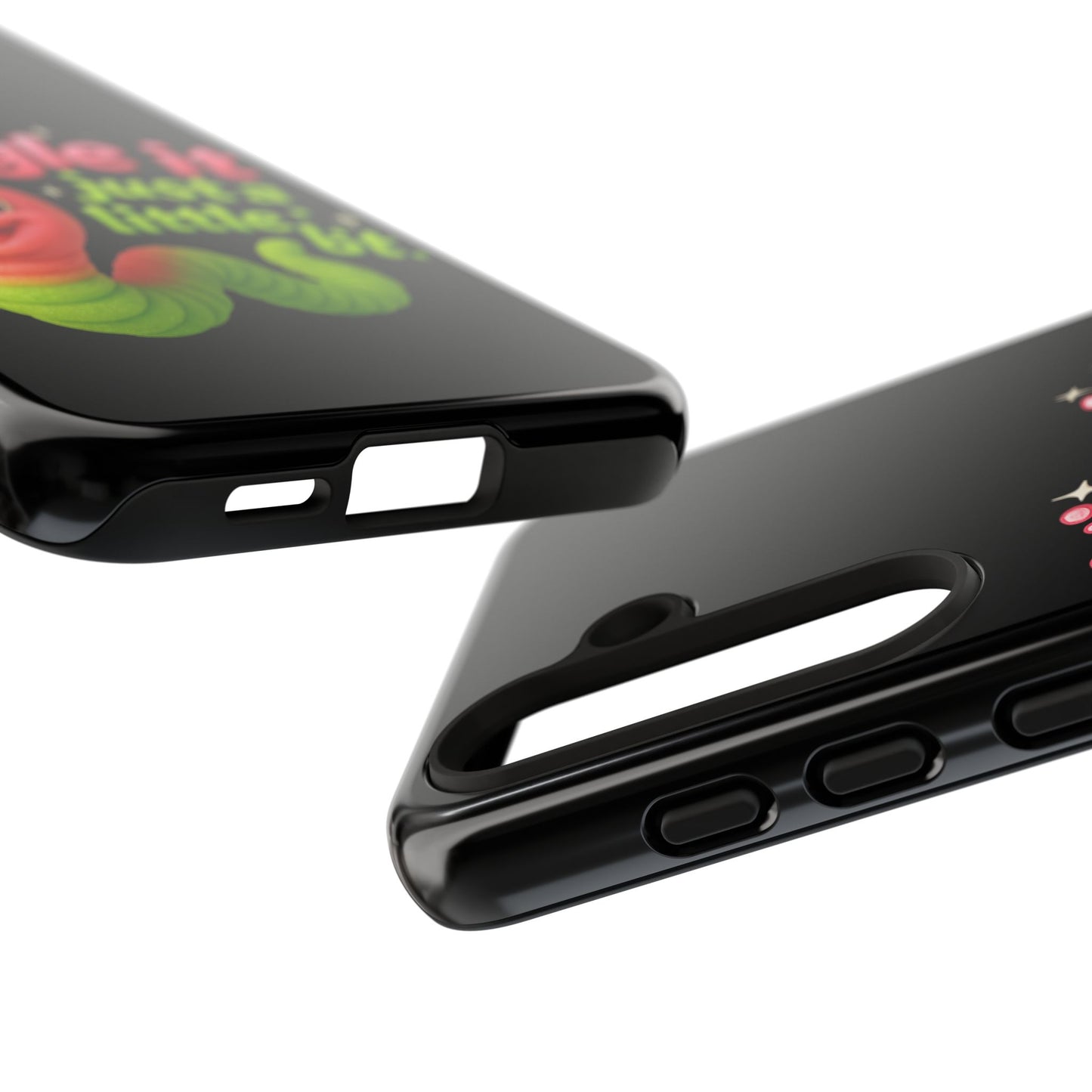 Wiggle It Worm Phone Case — Cute Pink & Green Cartoon iPhone Cover