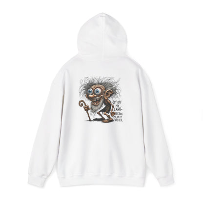 Crazy Grumpy Man Hoodie — "Get Off My Lawn" Graphic Sweatshirt