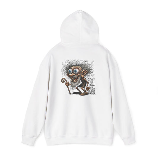 Crazy Grumpy Man Hoodie — "Get Off My Lawn" Graphic Sweatshirt