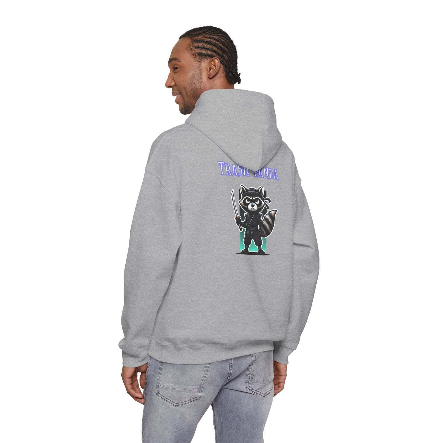 Raccoon Samurai Hoodie — "Trash Panda" Graphic Hooded Sweatshirt