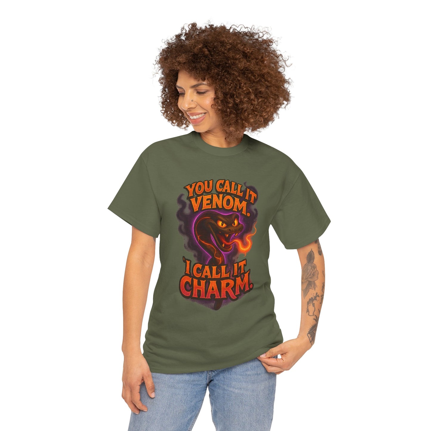 You Call It Venom I Call It Charm T-Shirt | Snake Illustration