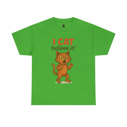 I CAT Believe It! – Funny Cartoon Cat Pun T-Shirt