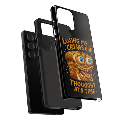 Phone Case — "Losing My Crumbs One Thought at a Time" Funny Retro Bread Illustration
