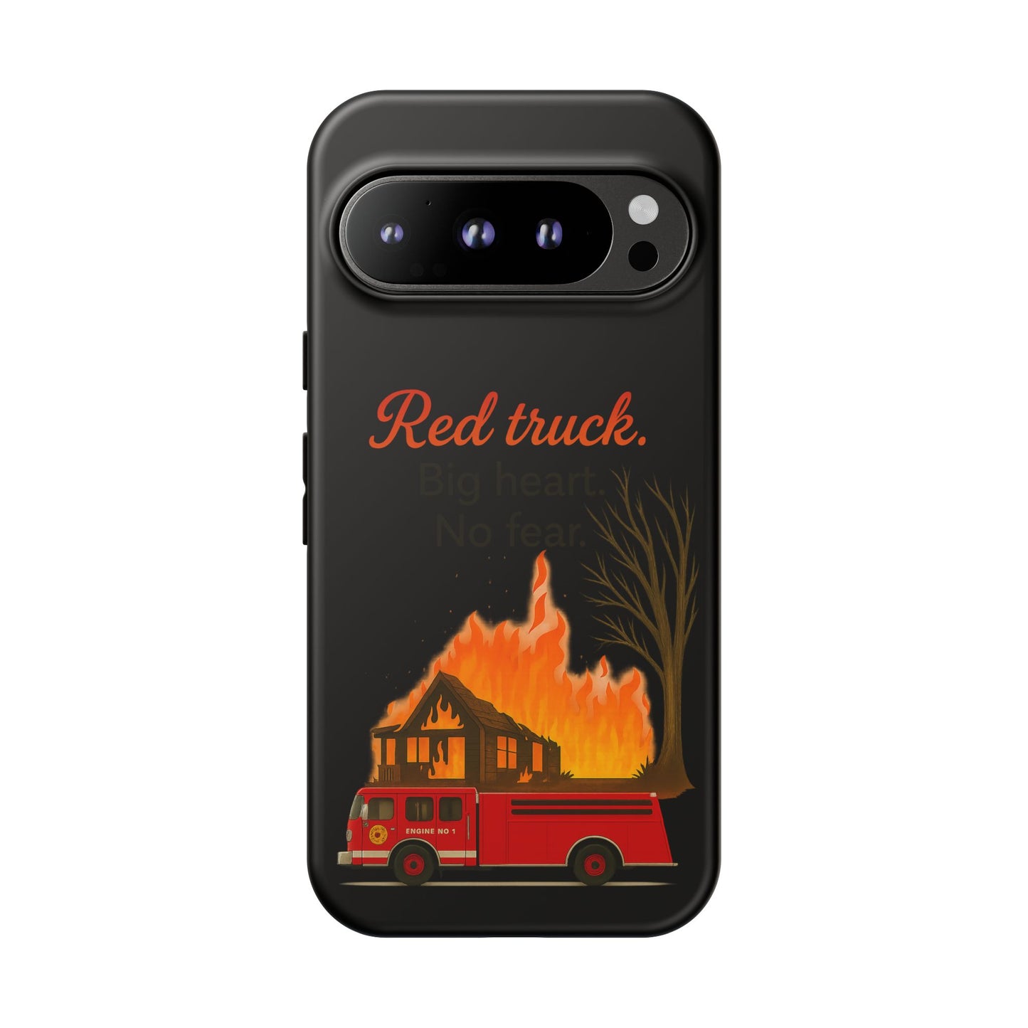 Phone Case — 'Red truck' Fire Truck Design, Vintage Firefighter Gift