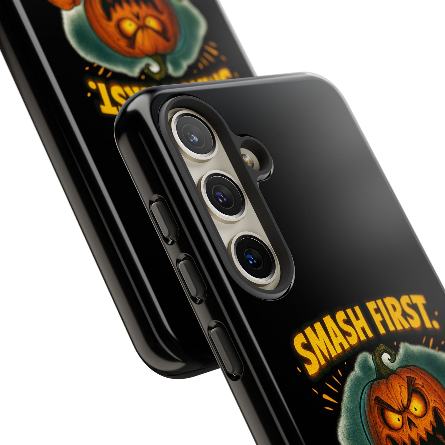 Phone Case — 'Smash First, Roast Seeds Later' Halloween Pumpkin Design