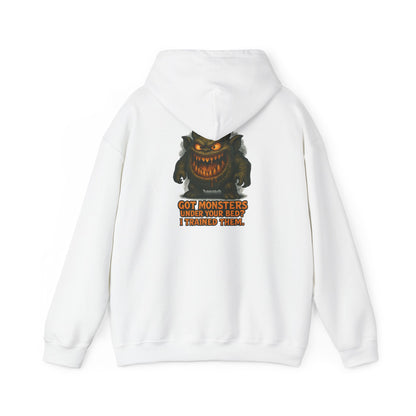 Hoodie — 'Got Monsters Under Your Bed? I Trained Them.' Scary Monster Graphic Pullover