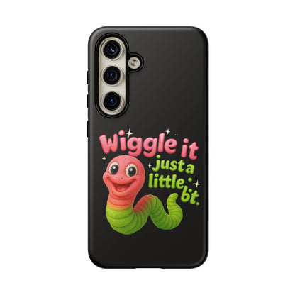 Wiggle It Worm Phone Case — Cute Pink & Green Cartoon iPhone Cover